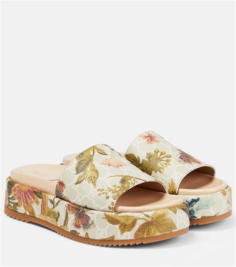 gucci shoes rose|gucci floral platform slides.